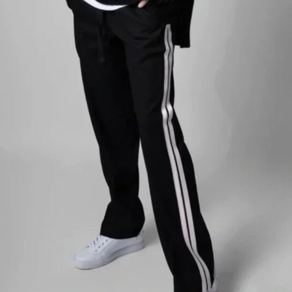 Zadig & Voltaire Black Track Pants with White Stripes Small Eur 36